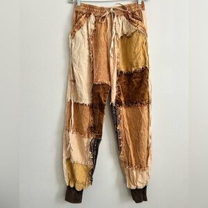 Hippie Boho Style Patchwork Jogger Pants | size L
